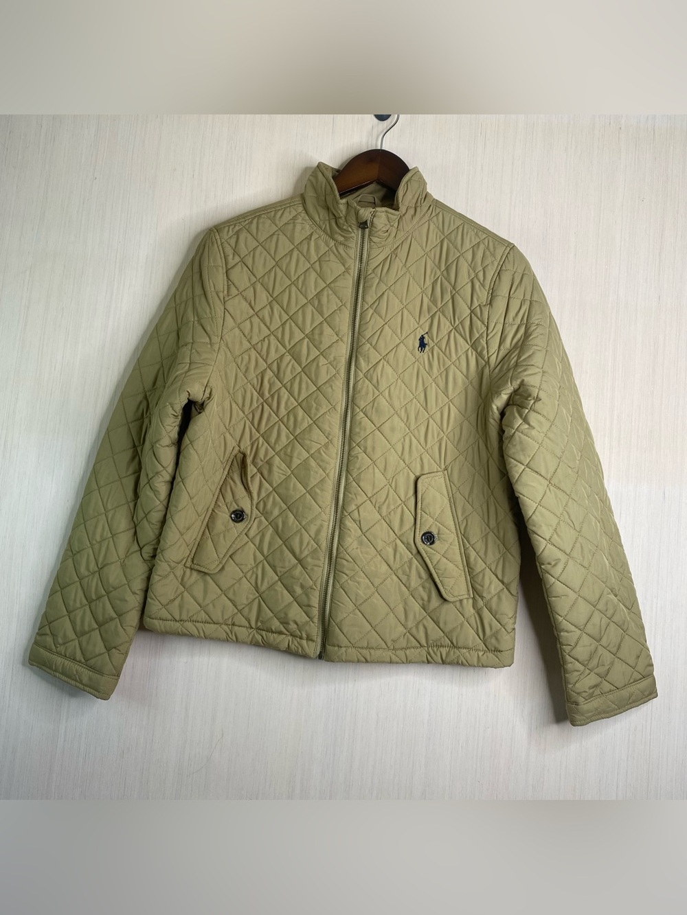 Polo Ralph Lauren Youth Diamond Quilted Full Zip Jacket Beige XL (18-20)